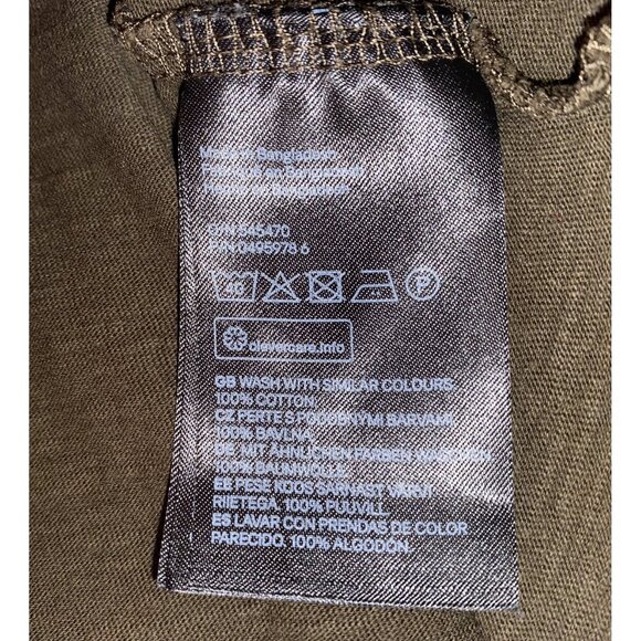H&M Olive Green Roll Cuff T-shirt - Size Medium - Picture 5 of 5
